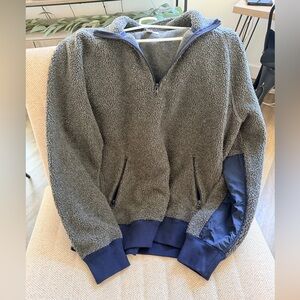 J. Crew Men's Zip-Up Sweater in Gray and Navy